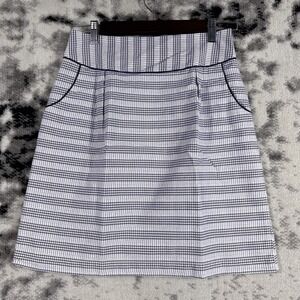 Edme Esyllte Skirt Womens Size 0 Pinstripe‎ Cotton Rear Zip Mini